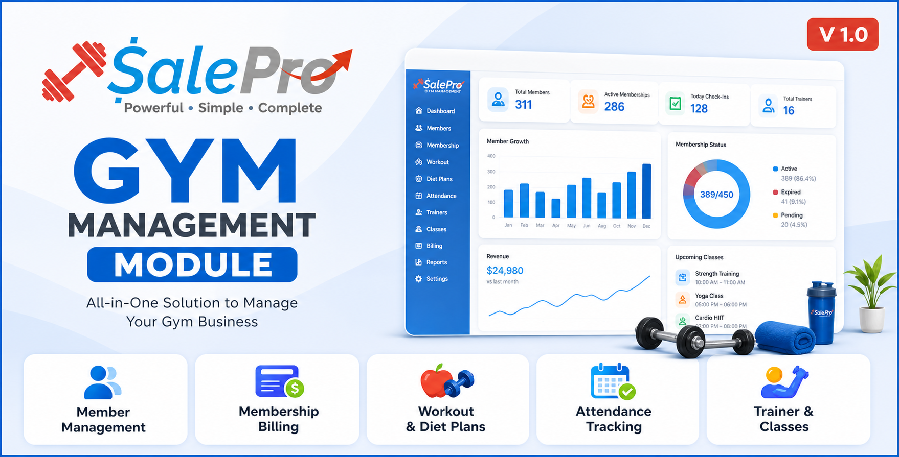 Gym Membership Management Module for SalePro